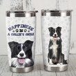 Border Collie Dog Happiness Is A Collie's Smile Stainless Steel Tumbler Perfect Gifts For Dog Lover Tumbler Cups For Coffee/Tea, Great Customized Gifts For Birthday Christmas Thanksgiving