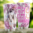 Just A Girl Who Loves Horses Stainless Steel Tumbler Perfect Gifts For Horse Lover Tumbler Cups For Coffee/Tea, Great Customized Gifts For Birthday Christmas Thanksgiving