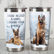German Shepherd Dog On Snow I Found Your Paw Dog Print Stainless Steel Tumbler Perfect Gifts For Dog Lover Tumbler Cups For Coffee/Tea, Great Customized Gifts For Birthday Christmas Thanksgiving