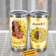 Personalized Black Girl Sunflower Wild And Free Stainless Steel Tumbler Perfect Gifts For Sunflower Lover Tumbler Cups For Coffee/Tea, Great Customized Gifts For Birthday Christmas Thanksgiving