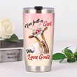 I'm Just A Girl Who Love Goats Flower Wreath Pink Stainless Steel Tumbler Perfect Gifts For Goat Lover Tumbler Cups For Coffee/Tea, Great Customized Gifts For Birthday Christmas Thanksgiving