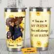 Personalized Sunflower Bestie You Will Always Be My Person Stainless Steel Tumbler Perfect Gifts For Best Friend Tumbler Cups For Coffee/Tea, Great Customized Gifts For Birthday Christmas Thanksgiving