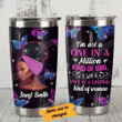 Personalized Black Girl Purple Butterfly Once In Lifetime Kind Of Woman Stainless Steel Tumbler Perfect Gifts For African American Tumbler Cups For Coffee/Tea, Great Customized Gifts For Birthday Christmas Thanksgiving