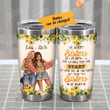 Personalized Girl Friend Bestie Sunflower Sisters By Heart Stainless Steel Tumbler Perfect Gifts For Sunflower Lover Tumbler Cups For Coffee/Tea, Great Customized Gifts For Birthday Christmas Thanksgiving