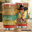 Personalized Cowgirls Are God's Wildest Angel Stainless Steel Tumbler Perfect Gifts For Cowgirl Tumbler Cups For Coffee/Tea, Great Customized Gifts For Birthday Christmas Thanksgiving