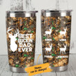 Personalized Deer Hunting Dad Best Buckin' Dad Ever Stainless Steel Tumbler Perfect Gifts For Deer Hunting Lover Tumbler Cups For Coffee/Tea, Great Customized Gifts For Birthday Christmas Thanksgiving Father's Day