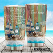 Personalized Beach What A Wonderful World Stainless Steel Tumbler Perfect Gifts For Beach Lover Tumbler Cups For Coffee/Tea, Great Customized Gifts For Birthday Christmas Thanksgiving