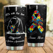 Personalized Mama Bear Autism It's Ok To Be Different Stainless Steel Tumbler Perfect Gifts For Autism Tumbler Cups For Coffee/Tea, Great Customized Gifts For Birthday Christmas Thanksgiving Mother's Day