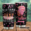 Personalized Breast Cancer Don't Let Sister Fight Cancer Alone Stainless Steel Tumbler Perfect Gifts For Breast Cancer Awareness Tumbler Cups For Coffee/Tea, Great Customized Gifts For Birthday Christmas Thanksgiving