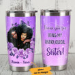 Personalized Black Girl Big Afro Purple Roses Thank You For Being My Unbiological Sister Stainless Steel Tumbler Perfect Gifts For Best Friend Tumbler Cups For Coffee/Tea, Great Customized Gifts For Birthday Christmas Thanksgiving