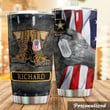 Personalized U.S Army American Flag Soldier Shoes Stainless Steel Tumbler Perfect Gifts For Us Army Tumbler Cups For Coffee/Tea, Great Customized Gifts For Birthday Christmas Thanksgiving