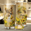 Personalized Corgi Mom Sunflower Butterfly Stainless Steel Tumbler Perfect Gifts For Dog Lover Tumbler Cups For Coffee/Tea, Great Customized Gifts For Birthday Christmas Thanksgiving