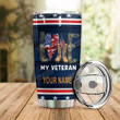 Personalized Love My Veteran Stainless Steel Tumbler Perfect Gifts For Veteran Tumbler Cups For Coffee/Tea, Great Customized Gifts For Birthday Christmas Thanksgiving Veteran Day