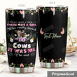 Personalized Cow Once Upon A Time Stainless Steel Tumbler Perfect Gifts For Cow Lover Tumbler Cups For Coffee/Tea, Great Customized Gifts For Birthday Christmas Thanksgiving