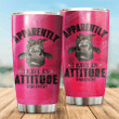 Cow I Have An Attitude Stainless Steel Tumbler Perfect Gifts For Cow Lover Tumbler Cups For Coffee/Tea, Great Customized Gifts For Birthday Christmas Thanksgiving