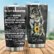 Personalized Wolf Sunflower To My Daughter From Mom Only Then Would You Realize Stainless Steel Tumbler Perfect Gifts For Wolf Lover Tumbler Cups For Coffee/Tea, Great Customized Gifts For Birthday Christmas Thanksgiving