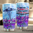 Personalized Nurse Some Have Stethoscopes Medical Symbol Purple Flower Stainless Steel Tumbler Perfect Gifts For Nurse Tumbler Cups For Coffee/Tea, Great Customized Gifts For Birthday Christmas Thanksgiving