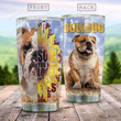 Bulldog Sunflower They Have Souls Stainless Steel Tumbler Perfect Gifts For Dog Lover Tumbler Cups For Coffee/Tea, Great Customized Gifts For Birthday Christmas Thanksgiving