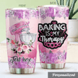 Personalized Baking My Therapy Pink Stand Mixer Stainless Steel Tumbler Perfect Gifts For Baking Lover Tumbler Cups For Coffee/Tea, Great Customized Gifts For Birthday Christmas Thanksgiving