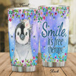 Penguin Smile It's Free Therapy Stainless Steel Tumbler, Tumbler Cups For Coffee/Tea, Great Customized Gifts For Birthday Christmas Thanksgiving