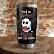 I Run On Caffeine Pandas And Cuss Words Stainless Steel Tumbler, Tumbler Cups For Coffee/Tea, Great Customized Gifts For Birthday Christmas Thanksgiving