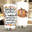 Fall Bonfires Flannels Stainless Steel Tumbler Perfect Gifts For Pumpkins Lover Tumbler Cups For Coffee/Tea, Great Customized Gifts For Birthday Christmas Thanksgiving