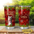 Personalized Pitbull Dog Christmas Stainless Steel Tumbler Perfect Gifts For Dog Lover Tumbler Cups For Coffee/Tea, Great Customized Gifts For Birthday Christmas Thanksgiving