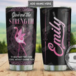 Personalized Flamingo Give Me The Strength To Walk Away From Stupid People Without Slapping Them Stainless Steel Tumbler, Tumbler Cups For Coffee/Tea, Great Customized Gifts For Birthday Christmas Thanksgiving