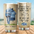 Personalized I Asked God To Make Me A Better Man Stainless Steel Tumbler Perfect Gifts For Couple Tumbler Cups For Coffee/Tea, Great Customized Gifts For Birthday Christmas Thanksgiving Wedding Valentine's Day