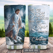 Personalized Jesus Christ Let Your Faith Be Bigger Stainless Steel Tumbler Perfect Gifts For Jesus Lover Tumbler Cups For Coffee/Tea, Great Customized Gifts For Birthday Christmas Thanksgiving