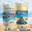 Personalized Sea Turtle Everyday Is A New Beginning Take A Deep Breathe And Start Again Stainless Steel Tumbler, Tumbler Cups For Coffee/Tea, Great Customized Gifts For Birthday Christmas Thanksgiving