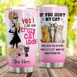 Personalized If You Hurt My Cat I Will Slap You So Hard Even Google Won't Be Able To Find You Stainless Steel Tumbler, Tumbler Cups For Coffee/Tea, Great Customized Gifts For Birthday Christmas Thanksgiving
