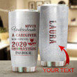 Personalized Never Underestimate A Caregiver Stainless Steel Tumbler Tumbler Cups For Coffee/Tea, Great Customized Gifts For Birthday Christmas Thanksgiving