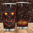 Personalized Fire Skull Stainless Steel Tumbler Perfect Gifts For Skull Lover Tumbler Cups For Coffee/Tea, Great Customized Gifts For Birthday Christmas Thanksgiving