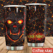 Personalized Fire Skull Stainless Steel Tumbler Perfect Gifts For Skull Lover Tumbler Cups For Coffee/Tea, Great Customized Gifts For Birthday Christmas Thanksgiving
