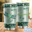 Personalized Dragonfly Green Flower Stainless Steel Tumbler Perfect Gifts For Dragonfly Lover Tumbler Cups For Coffee/Tea, Great Customized Gifts For Birthday Christmas Thanksgiving