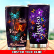 Personalized Multiple Sclerosis Awareness Faith Hope Love Stainless Steel Tumbler Perfect Gifts For Cancer Fighter Tumbler Cups For Coffee/Tea, Great Customized Gifts For Birthday Christmas Thanksgiving