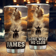 Personalized Motorbike Lone Wolf No Club Stainless Steel Tumbler Perfect Gifts For Wolf Lover Tumbler Cups For Coffee/Tea, Great Customized Gifts For Birthday Christmas Thanksgiving