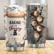 Baking Is My Therapy Stainless Steel Tumbler Perfect Gifts For Baking Lover Tumbler Cups For Coffee/Tea, Great Customized Gifts For Birthday Christmas Thanksgiving