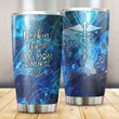 Medical Symbol Rockin' The Dog And Mom Nurse Life Glitter Stainless Steel Tumbler Perfect Gifts For Nurse Tumbler Cups For Coffee/Tea, Great Customized Gifts For Birthday Christmas Thanksgiving