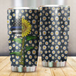Police Sunflower Daisy Blue Lives Matter Stainless Steel Tumbler Perfect Gifts For Police Tumbler Cups For Coffee/Tea, Great Customized Gifts For Birthday Christmas Thanksgiving