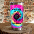 Hippie Stay Trippy Little Hippie Tie Dye Flower Stainless Steel Tumbler Perfect Gifts For Hippie Tumbler Cups For Coffee/Tea, Great Customized Gifts For Birthday Christmas Thanksgiving