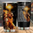 Lion Jesus Christ My Healer My Refuge Stainless Steel Tumbler Perfect Gifts For Teacher Lover Tumbler Cups For Coffee/Tea, Great Customized Gifts For Birthday Christmas Thanksgiving