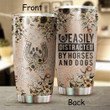 Flower Pattern Easily Distracted By Horses And Dogs Stainless Steel Tumbler Perfect Gifts For Horse And Dog Lover Tumbler Cups For Coffee/Tea, Great Customized Gifts For Birthday Christmas Thanksgiving