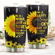 Sunflower I'm A Happy Go Lucky Stainless Steel Tumbler Perfect Gifts For Sunflower Lover Tumbler Cups For Coffee/Tea, Great Customized Gifts For Birthday Christmas Thanksgiving