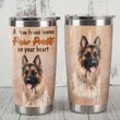 German Shepherd A True Friend Leaves Paw Prints On Your Heart Stainless Steel Tumbler, Tumbler Cups For Coffee/Tea, Great Customized Gifts For Birthday Christmas Thanksgiving