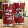 Personalized Famer Easily Distracted By Tractors Stainless Steel Tumbler Tumbler Cups For Coffee/Tea Great Customized Gifts For Birthday Christmas Thanksgiving Perfect Gifts For Tractor Lovers
