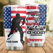 Personalized Ice Hockey American Flag I Act Like I'm Ok Stainless Steel Tumbler Perfect Gifts For Ice Hockey Lover Tumbler Cups For Coffee/Tea, Great Customized Gifts For Birthday Christmas Thanksgiving