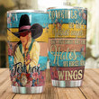Personalized Cowgirl Are God's Wildest Angels Stainless Steel Tumbler Tumbler Cups For Coffee/Tea Great Customized Gifts For Birthday Christmas Thanksgiving Awesome Gifts For Cowboy