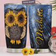 Personalized Sunflower Owl Stainless Steel Tumbler, Tumbler Cups For Coffee/Tea, Great Customized Gifts For Birthday Christmas Thanksgiving